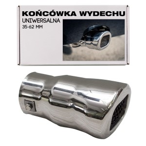 UNIWERSALNA NIERDZEWNA KOŃCÓWKA WYDECHU OTWÓR MONTAŻOWY 35-62 MM