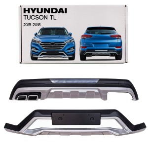 HYUNDAI TUCSON III TL 2015-2018 DOKŁADKI ZDERZAKÓW Z IMITACJĄ WYDECHÓW