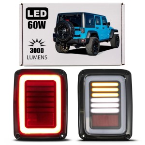 JEEP WRANGLER JK 2007-2018 LAMPY TYLNE LED MODEL KNIGHT 60W 3000 LUMENÓW