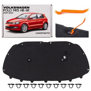 VOLKSWAGEN POLO MK5 V HB 6R 2009-2017 WYGŁUSZENIE MASKI 6R0863831B