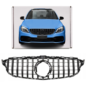 MERCEDES C-CLASS W205 2019-2021 PO FACELIFTINGU GRILL GT PANAMERICANA SREBRNY