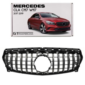 MERCEDES CLA C117 W117 2017-2019 PO FACELIFTINGU GRILL GT PANAMERICANA SREBRNY