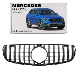 MERCEDES GLC X253 2015-2019 PRZED FACELIFTINGIEM GRILL GT SREBRNY Z KAMERĄ