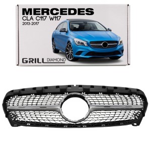 MERCEDES CLA C117 W117 2013-2017 PRZED FACELIFTINGIEM GRILL DIAMOND SREBRNY