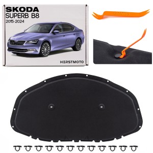 SKODA SUPERB III B8 2015-2024 WYGŁUSZENIE MASKI Z KOMPLETEM SPINEK 3V0863831