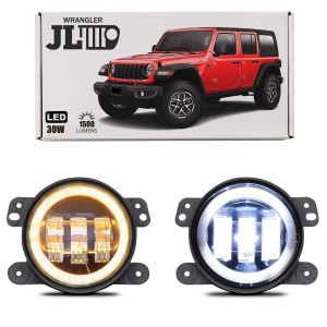 JEEP WRANGLER JL 2018+ LAMPY PRZEDNIE PRZECIWMGIELNE 4'' LED 30W 1500 LUMENÓW