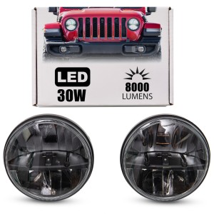 JEEP WRANGLER JL 2018+ LAMPY PRZEDNIE LED 7" 30W 8000 LUMENÓW