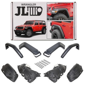 JEEP WRANGLER JL 2018+ ZESTAW POSZERZEŃ BŁOTNIKÓW I WEWNĘTRZNYCH NADKOLI HIGH TOP ABS PRZÓD+TYŁ