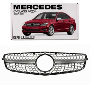MERCEDES C-CLASS W204 2007-2014 GRILL DIAMOND SILVER
