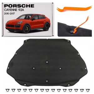PORSCHE CAYENNE II 92A 2010-2017 WYGŁUSZENIE MASKI KOMPLET ZE SPINKAMI 95855683120