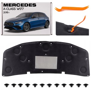MERCEDES A-CLASS W177 2018+ WYGŁUSZENIE MASKI KOMPLET ZE SPINKAMI A1776822700