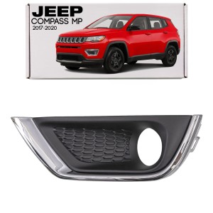 JEEP COMPASS II MP 2017-2020 PRZED FACELIFTINGIEM LEWA ZAŚLEPKA HALOGENU KRATKA ZDERZAKA CHROM 4010170343AB