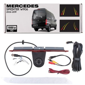 MERCEDES SPRINTER II W906 2006-2019 KAMERA COFANIA FULL HD DYNAMICZNE LINIE NAD DRZWI BAGAŻOWE W LAMPIE STOP