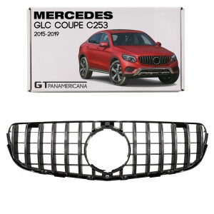 MERCEDES GLC COUPE C253 2015-2019 PRZED FACELIFTINGIEM GRILL GT SREBRNY Z KAMERĄ