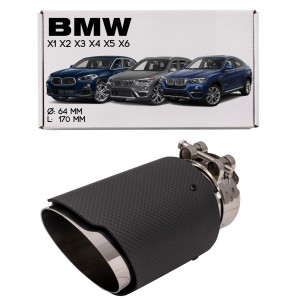 BMW X1 X2 X3 X4 X5 X6 KOŃCÓWKA WYDECHU KARBON 64 MM L 170 MM