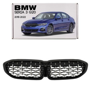 BMW SERIA 3 G20 2018-2022 PRZED FACELIFTINGIEM TUNINGOWY GRILL PRZEDNI DIAMOND CZARNY ATRAPA NERKI
