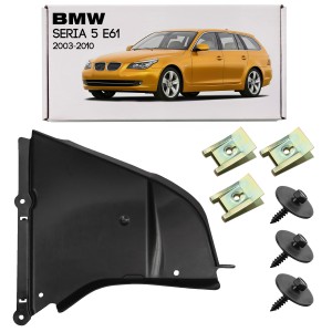 BMW SERIA 5 E61 KOMBI 2003-2010 OSŁONA DOLNA NADKOLE PRZEDNIE LEWE Z KOMPLETEM ŚRUB  51717033753