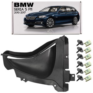 BMW SERIA 5 F11 KOMBI 2010-2017 OSŁONA DOLNA NADKOLE PRZEDNIE LEWE Z KOMPLETEM ŚRUB 51757256865