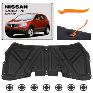 NISSAN QASHQAI I J10 2007-2010 PRZED FACELIFTINGIEM WYGŁUSZENIE MASKI 65840JD000 + SPINKI