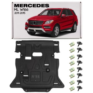 MERCEDES ML W166 2011-2015 MATERIAŁOWA PŁYTA POD SILNIK Z KOMPLETEM ŚRUB A1665200723