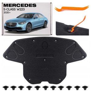 MERCEDES S-CLASS W223 2020+ WYGŁUSZENIE MASKI KOMPLET ZE SPINKAMI A2236820802