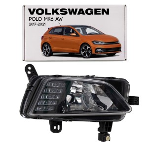 VOLKSWAGEN POLO MK6 VI AW 2017-2021 PRZED FACELIFTINGIEM LAMPA PRZECIWMGIELNA + LAMPA DRL LED DO JAZDY DZIENNEJ PRAWA 2G0941662