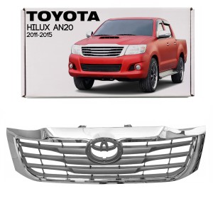 TOYOTA HILUX VII AN20 2011-2015 PO FACELIFTINGU ATRAPA CHŁODNICY GRILL SREBRNY 531110K450