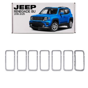 JEEP RENEGADE I BU 2018-2025 PO FACELIFTINGU CHROMOWANE WKŁADKI GRILLA 6VQ42TZZAA