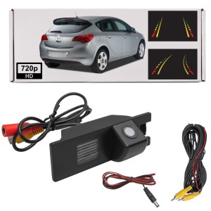 OPEL ASTRA J 2009-2015 KAMERA COFANIA FULL HD DYNAMICZNE LINIE ZINTEGROWANA Z LAMPĄ TABLICY