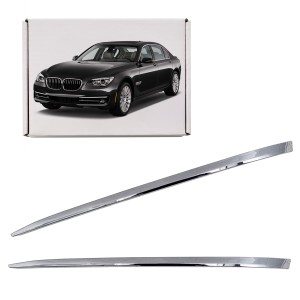 BMW SERIA 7 F02 2013-2015 PO FACELIFTINGU CHROMOWANA LISTWA PRZEDNIEGO ZDERZAKA LEWA 51117295271
