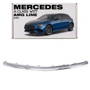 MERCEDES A-CLASS W177 AMG 2018+ CHROMOWANA LISTWA PRZEDNIEGO ZDERZAKA ŚRODKOWA A1778854202