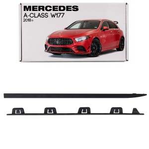 MERCEDES A-CLASS W177 2018+ LISTWA PRZEDNIEGO ZDERZAKA LEWA CZARNA A1778854303