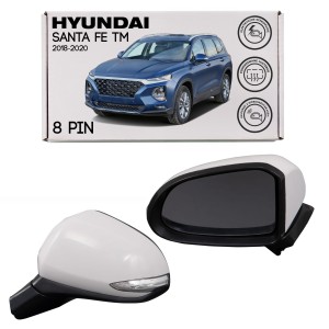 HYUNDAI SANTA FE IV TM 2018-2020 PRZED FACELIFTINGIEM LUSTERKO ELEKTRYCZNE Z KIERUNKOWSKAZEM SKŁADANE LEWE 8 PIN 87610S2200