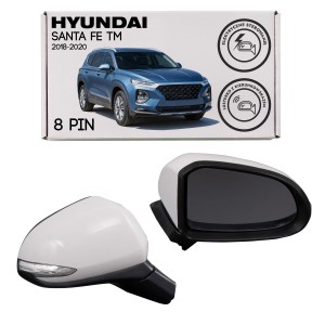 HYUNDAI SANTA FE IV TM 2018-2020 PRZED FACELIFTINGIEM LUSTERKO ELEKTRYCZNE Z KIERUNKOWSKAZEM SKŁADANE PRAWE 8 PIN 87620S2200