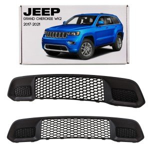 JEEP GRAND CHEROKEE IV WK2 2017-2021 PO LIFTINGU KRATKA ATRAPA PRZEDNIEGO ZDERZAKA BEZ RADARU 68310777AB