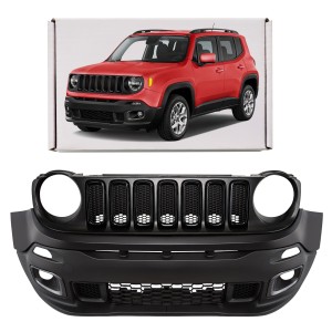 JEEP RENEGADE I BU 2015-2018 PRZED FACELIFTINGIEM KOMPLETNY ZDERZAK PRZEDNI CZARNY Z GRILLEM 5XB40LXHAA