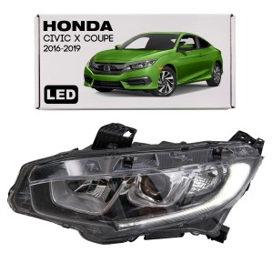 HONDA CIVIC X 2016-2019 COUPE PRZED FACELIFTINGIEM LAMPA PRZEDNIA LED LEWA 33150TBAA01