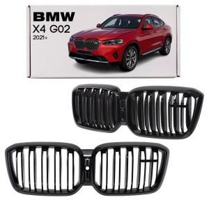 BMW X4 G02 2021+ PO FACELIFTINGU GRILL PRZEDNI CZARNY PODWÓJNE ŻEBERKA POD KAMERĘ 51135A36BD0