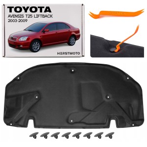 TOYOTA AVENSIS II T25 LIFTBACK 2003-2009 WYGŁUSZENIE MASKI Z KOMPLETEM SPINEK 5334105030 / 5334105031