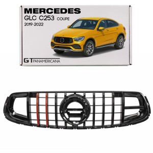 MERCEDES GLC COUPE C253 2019-2022 PO FACELIFTINGU GRILL PANAMERICANA GT BRABUS STYLE CZARNY Z KAMERĄ PASUJE TYLKO DO WERSJI AMG