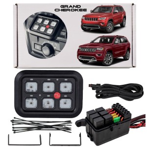 JEEP GRAND CHEROKEE IV WK2 2010-2021 ZESPÓŁ PRZEŁĄCZNIKÓW OFFROAD LED PANEL 6 PRZEWODÓW