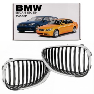 BMW SERIA 5 E60 E61 2003-2010 GRILL ATRAPA CHŁODNICY NERKI CHROMOWANE 51137027062 / 51137027061