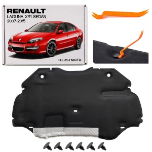 RENAULT LAGUNA III X91 2007-2015 SEDAN WYGŁUSZENIE MASKI Z KOMPLETEM SPINEK 658400001R