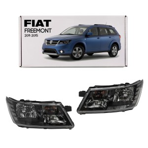 FIAT FREEMONT 2011-2015 LAMPY PRZEDNIE CZARNE KOMPLET 68200085AB 68200084AB EUROPA