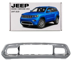 JEEP GRAND CHEROKEE IV WK2 2017-2021 PO DRUGIM FACELIFTINGU CHROMOWANA NAKŁADKA KRATKI PRZEDNIEGO ZDERZAKA 68310779AA