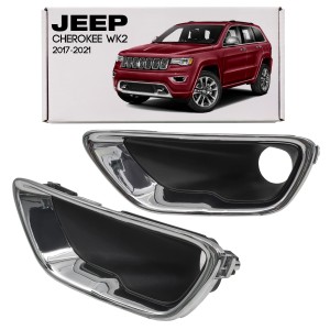 JEEP GRAND CHEROKEE IV WK2 2017-2021 PO DRUGIM FACELIFTINGU ZAŚLEPKA HALOGENU KRATKA ZDERZAKA PRAWA CHROM 68261710AA