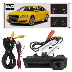 AUDI A8 D4 2014-2017 PO FACELIFTINGU KAMERA COFANIA FULL HD DYNAMICZNE LINIE ZINTEGROWANA Z KLAMKĄ KLAPY TYLNEJ