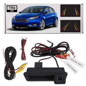 FORD FOCUS MK3 III 2010-2018 KAMERA COFANIA FULL HD DYNAMICZNE LINIE ZINTEGROWANA Z KLAMKĄ KLAPY TYLNEJ