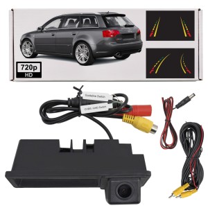 AUDI RS4 B7 2006-2008 KAMERA COFANIA FULL HD DYNAMICZNE LINIE ZINTEGROWANA Z KLAMKĄ KLAPY TYLNEJ