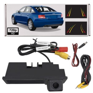 AUDI S6 C6 2006-2010 KAMERA COFANIA FULL HD DYNAMICZNE LINIE ZINTEGROWANA Z KLAMKĄ KLAPY TYLNEJ